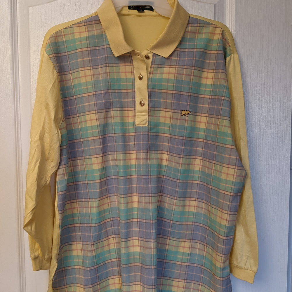Yellow Plaid Women's Polo Top